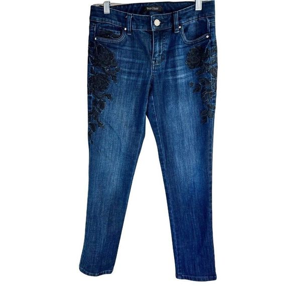 White House Black Market Slim Leg Blue Jeans. Medium Wash. Size 0S - Picture 1 of 14